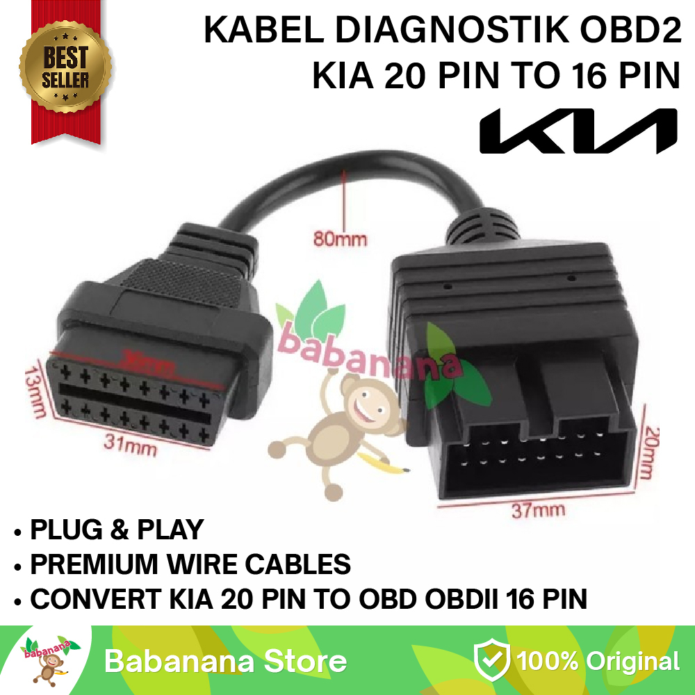 Kabel OBD KIA mobil 16 to 20 pin diagnostik mobil car adapter cable