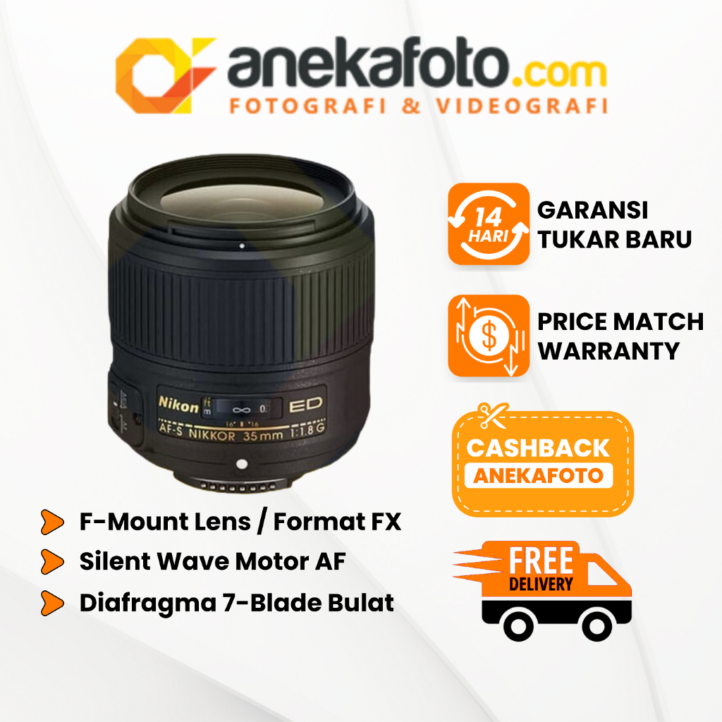 Nikon AF-S 35mm f/1.8 G ED Lensa Kamera