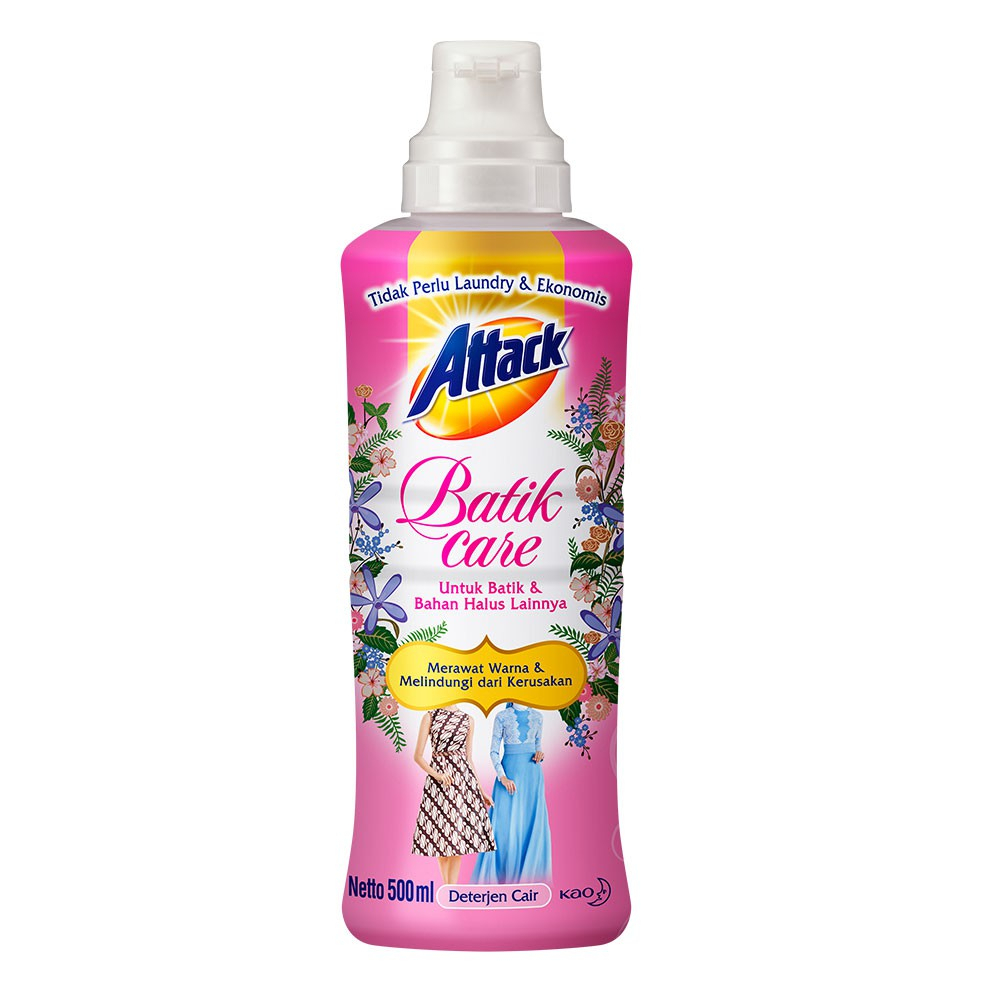 Attack Deterjen Cair Batik Care Bottle 500ml - Sabun Cuci Baju / Detergen Pembersih Pakaian - Untuk 