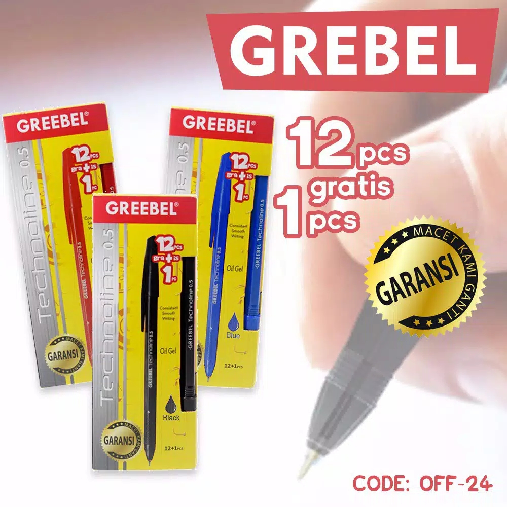 

pulpen standard/greebel technoline 1 pack (12+1)