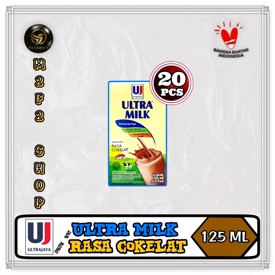 

Susu Ultra Milk Mini Kotak UHT Rasa Cokelat | Chocolate - 125 ml (Kemasan 20 Pcs)