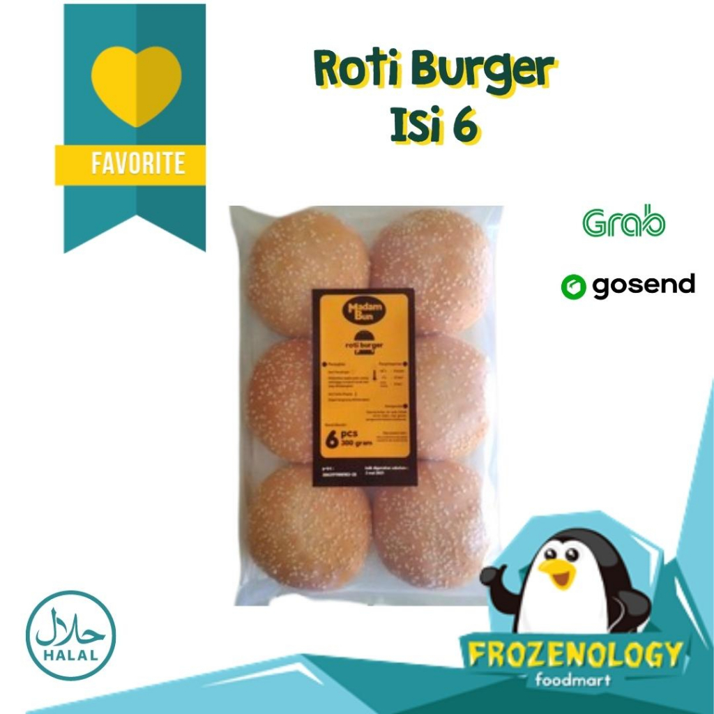 

Madam Bun Roti Burger Wijen isi 6 pcs 300 gr | Roti Burger Praktis