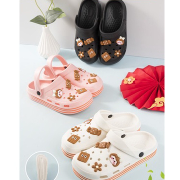 littlekiddoss Sendal Bapao Wanita Import Sendal Clog Viral Fuji Sandal Slop Eva Jibblitz Sol Tinggi 3cm SD2212