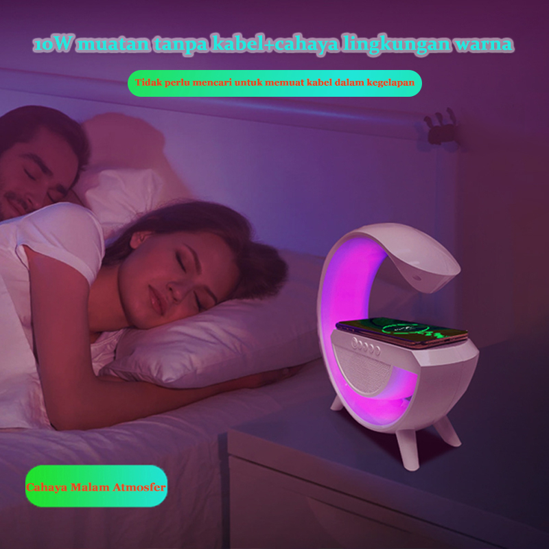 【COD】3 in 1 Multifunksional Ambient light 15w Wireless Charger Bluetooth Speaker Smart Home Atmospheric Lamp LED light Multifunct RGB Night Light Desk Lamp