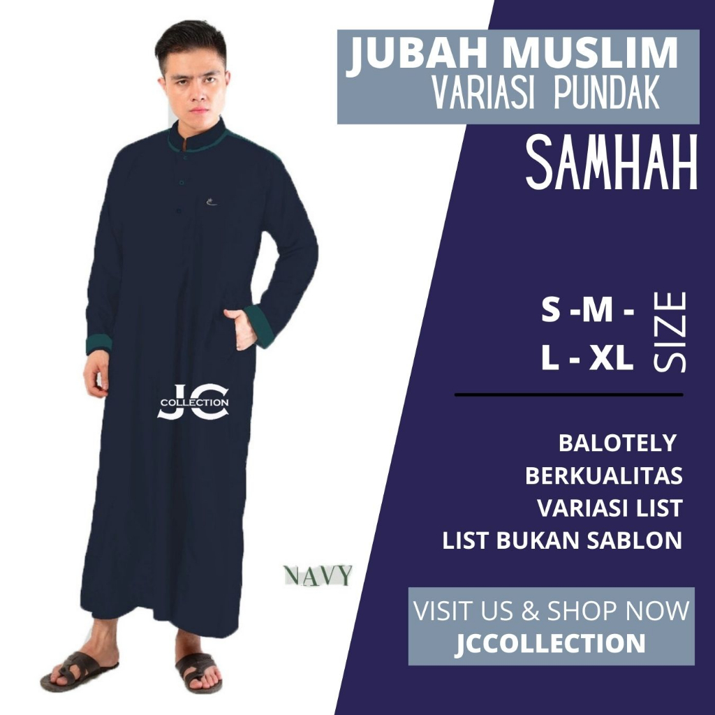 Jubah Pria Muslim Samhah Variasi Pundak - JCCollections