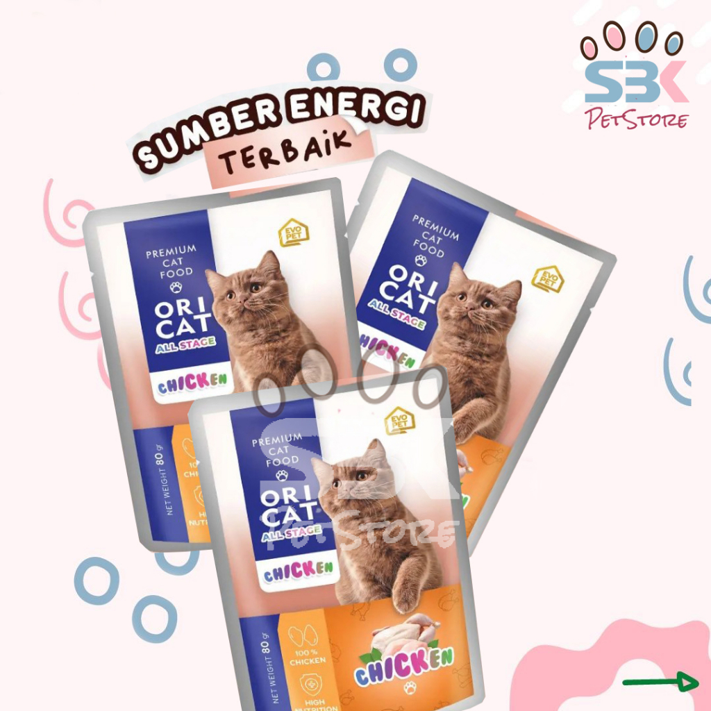 Ori Cat Pouch Wet Food 80gr Makanan Kucing Basah