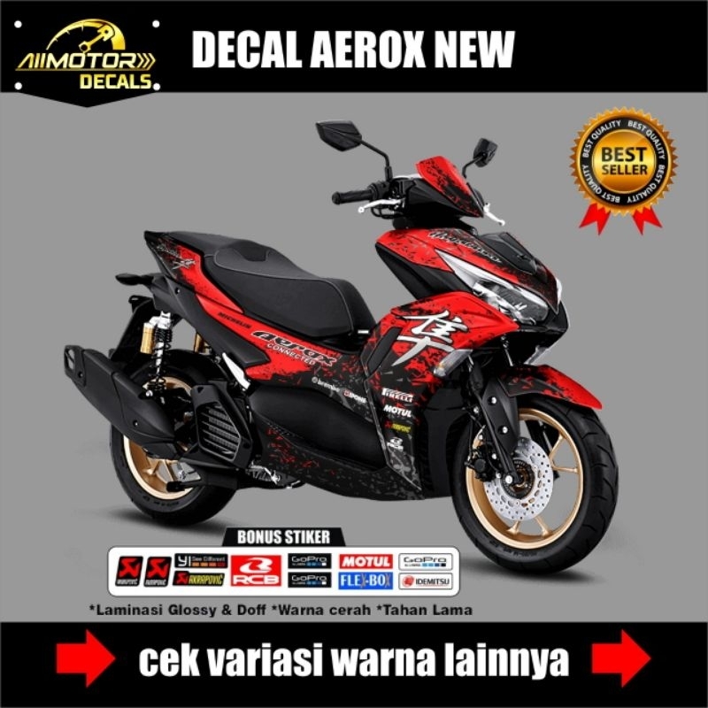 Decal FullBody Yamaha Aerox 155 New Conected/Abs Variasi Hayabusa - Stiker Striping Motor Aerox 155 