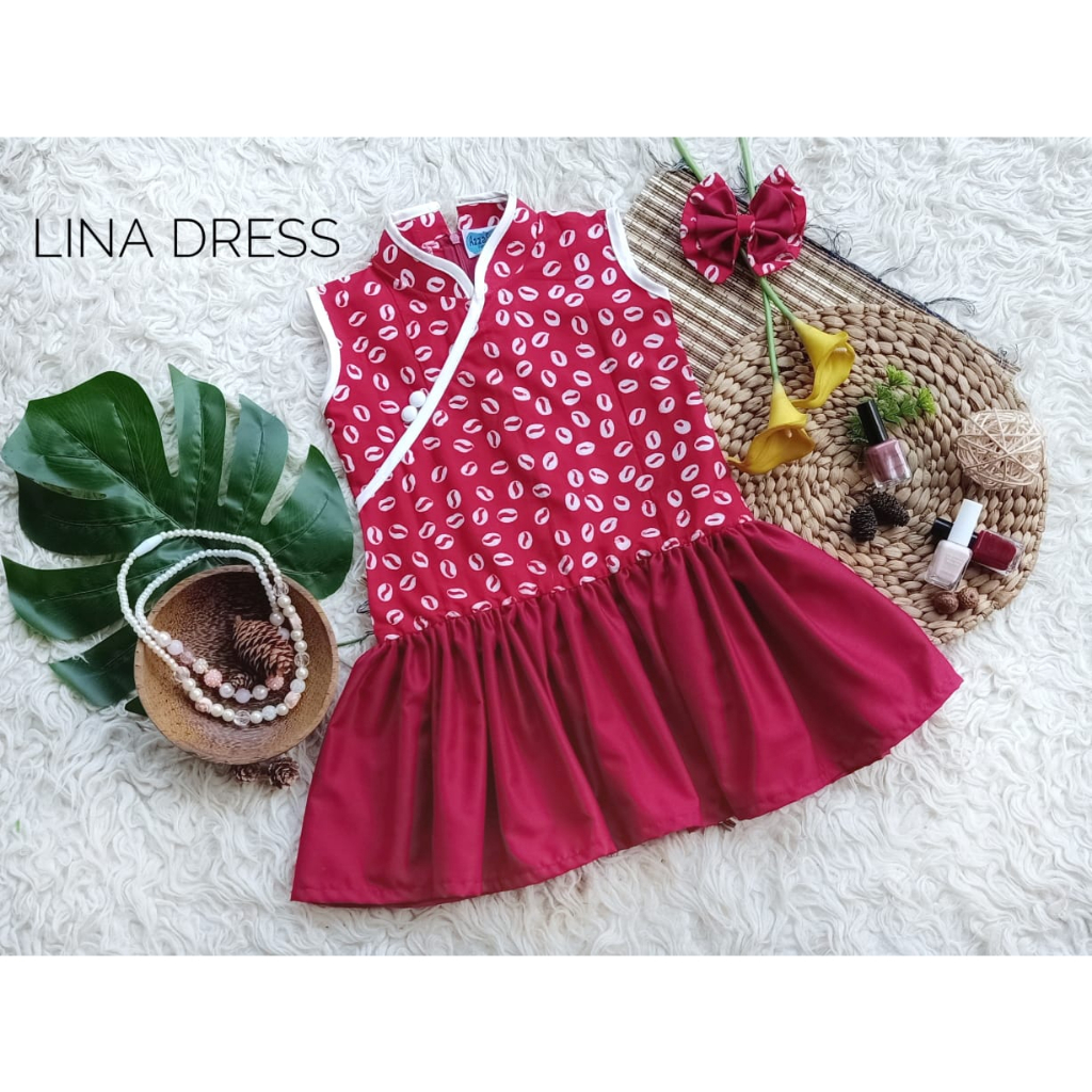 Lina Dress Dress Anak Kecil Baju Anak Perempuan Baju Terbaru Baju Unik Baju Kondangan Baju Anak Keki