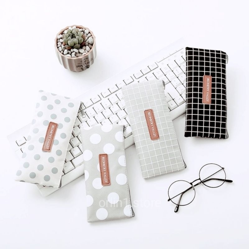 tempat pensil polkadot kotak pensil aestetik