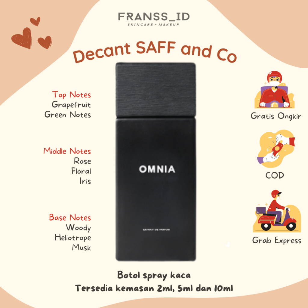 DECANT SAFF AND CO OMNIA Share In Jar Tester Original 2ml 5ml 10ml botol spray