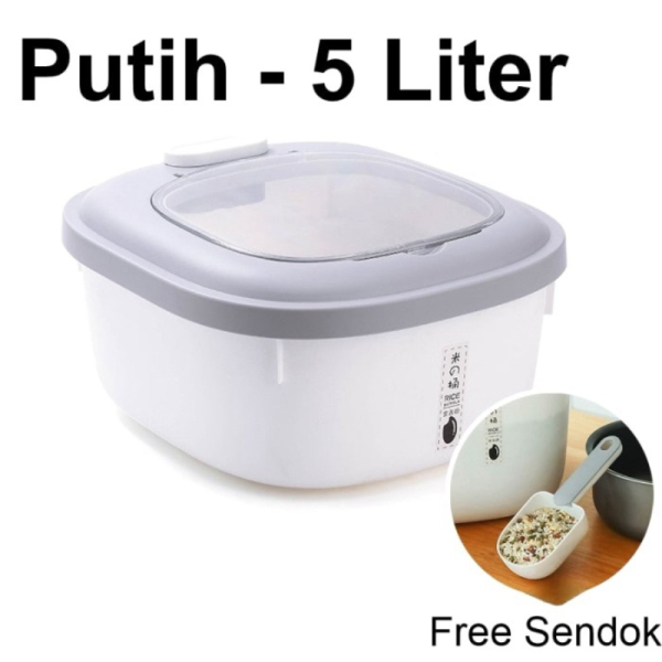 

Unik Dispenser Beras Tempat Wadah Penyimpanan Beras Rice Bucket - 100488WHITE Murah