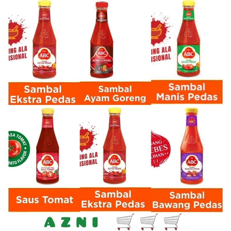 

ABC SAMBAL DAN TOMAT 335 ML - Pedas/ Ekstra/ Bawang/ Fruity/ Ayam Goreng/ All Varian