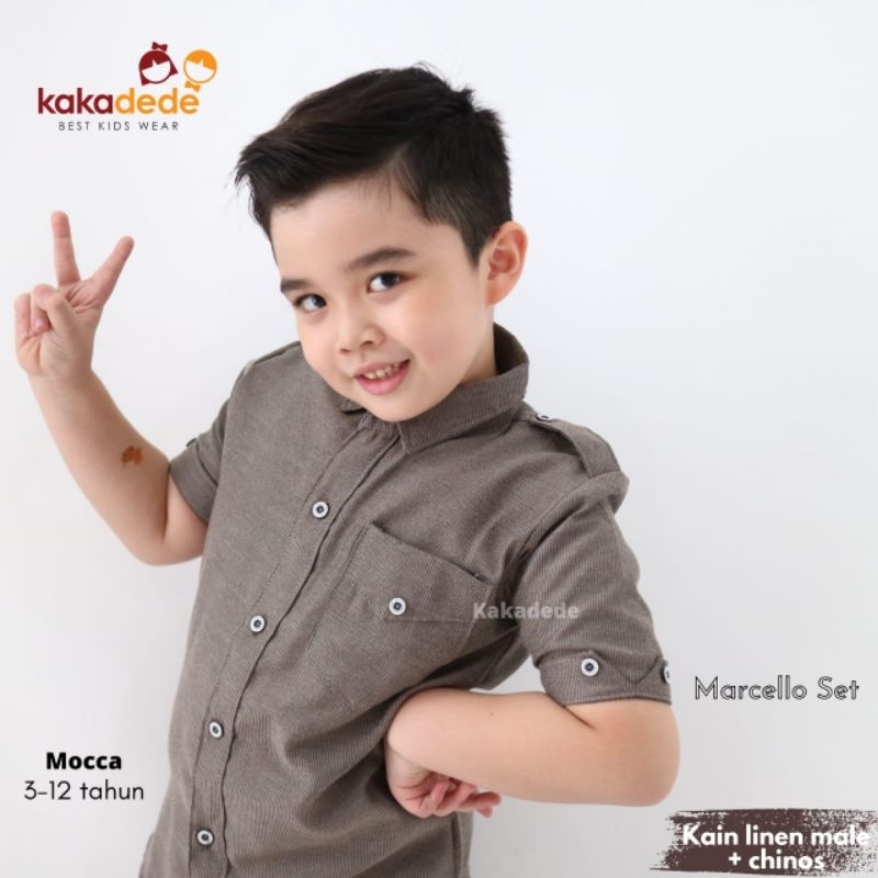 Ready ‼️ Set Kemeja Marcello by Kakadede Set Kemeja Anak Premium bisa COD