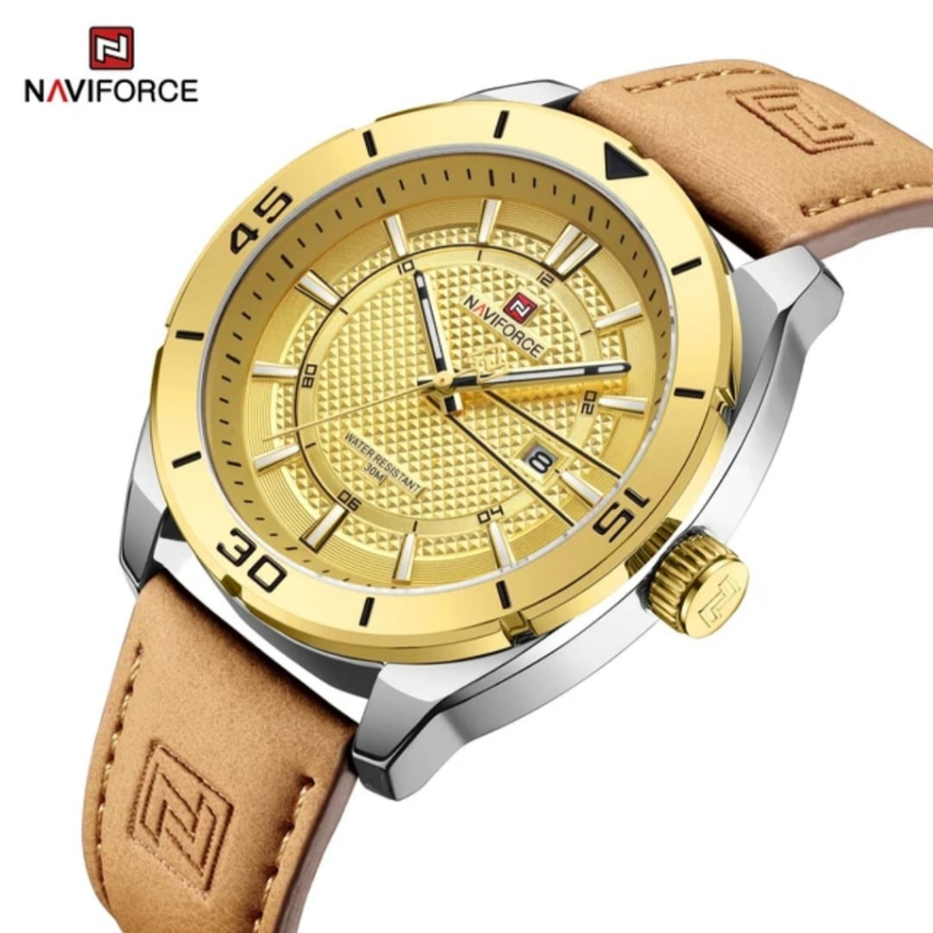 Jam tangan Naviforce 9209 tali kulit original