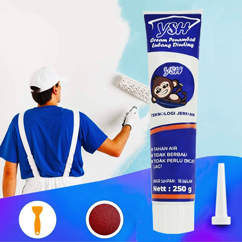 OKK Wall Repair Pasta Dempul Penambal Dinding Cream Instan Water Proof Krim Penambal Lubang Dinding Pasta Penambal Dinding Putih