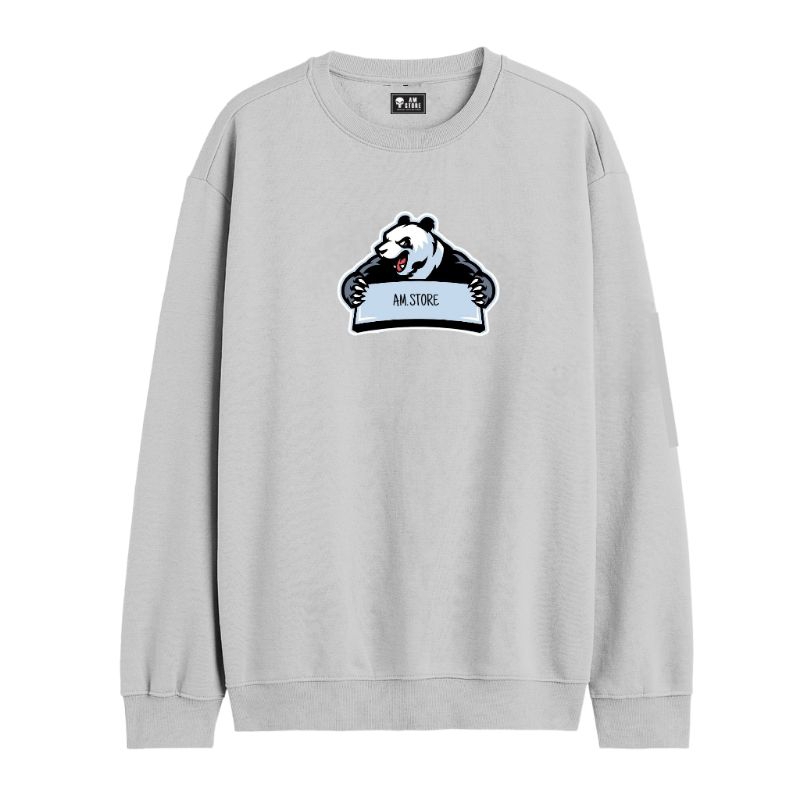 AMSTORE- Sweater Crewneck jumbo Bear ( Sablon ) big size pria wanita size xxxl xxxxl xxxxxl.