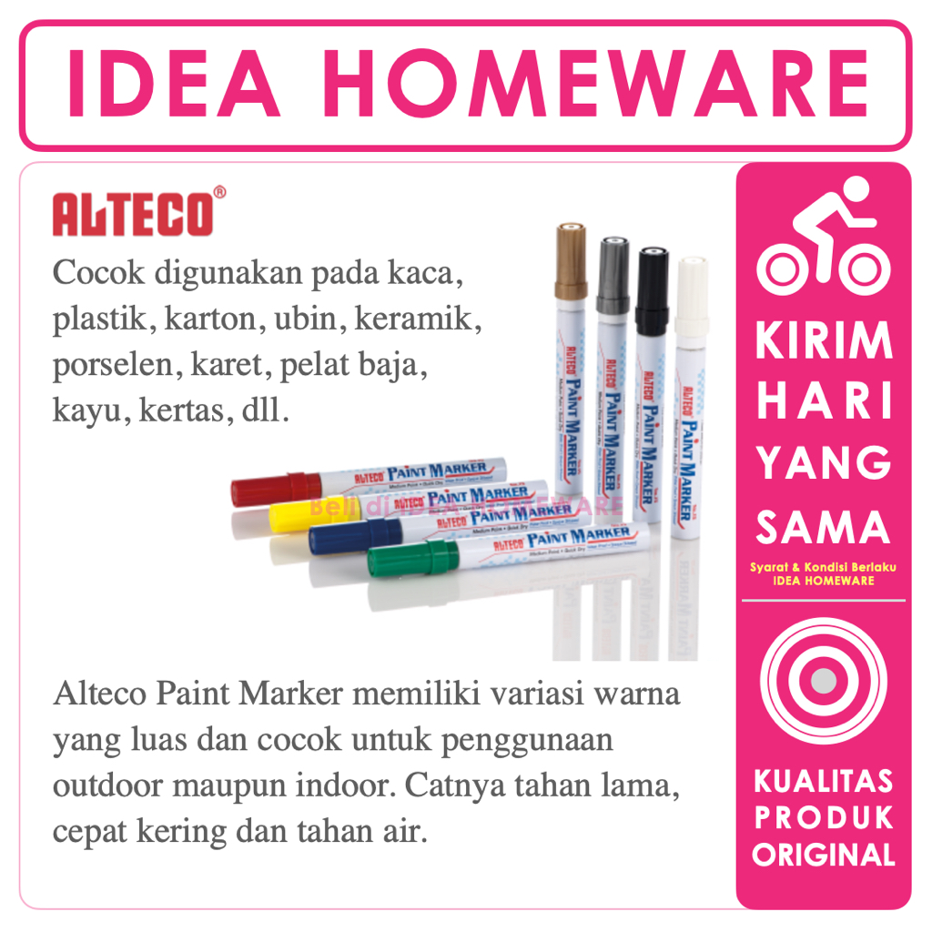 

Spidol Permanen Alteco Paint Marker Medium Point Japan Murah
