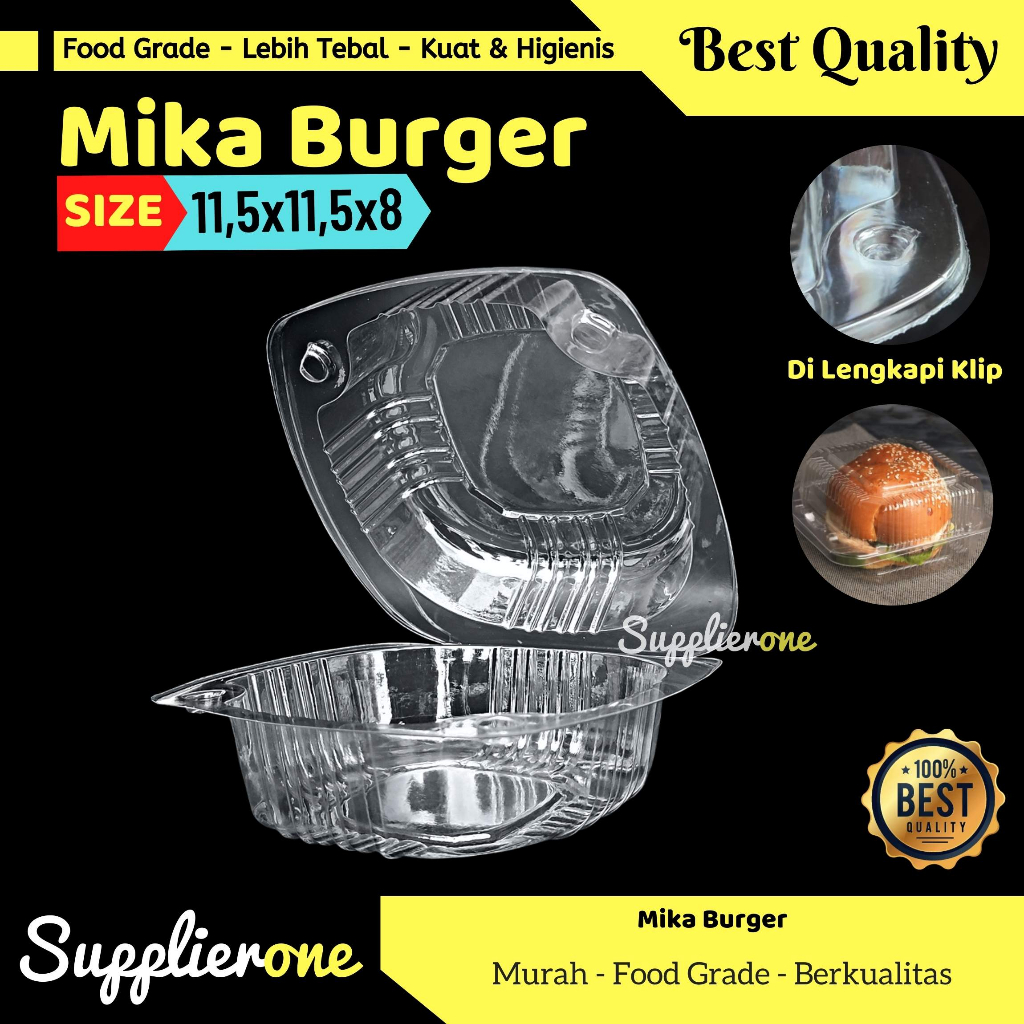 Mika Burger / Kotak Burger / Tray Mika / Mika Hamburger / Mika Kue / Mika Roti