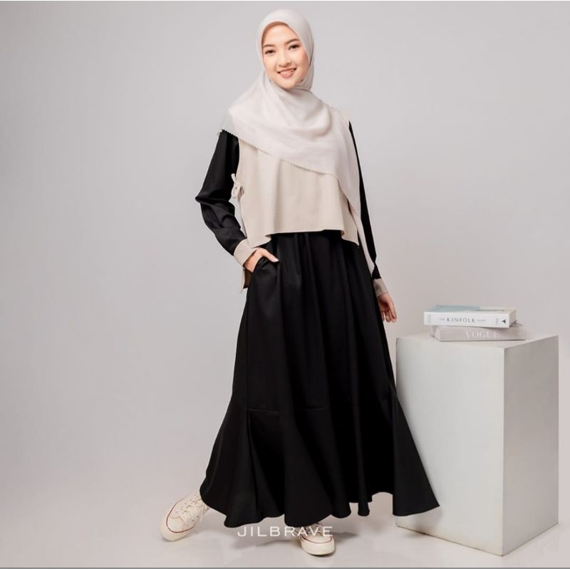 Jilbrave Dwina Dress Model 2 in 1 Dress | Smart Chic Outfit | Casual Style Dress