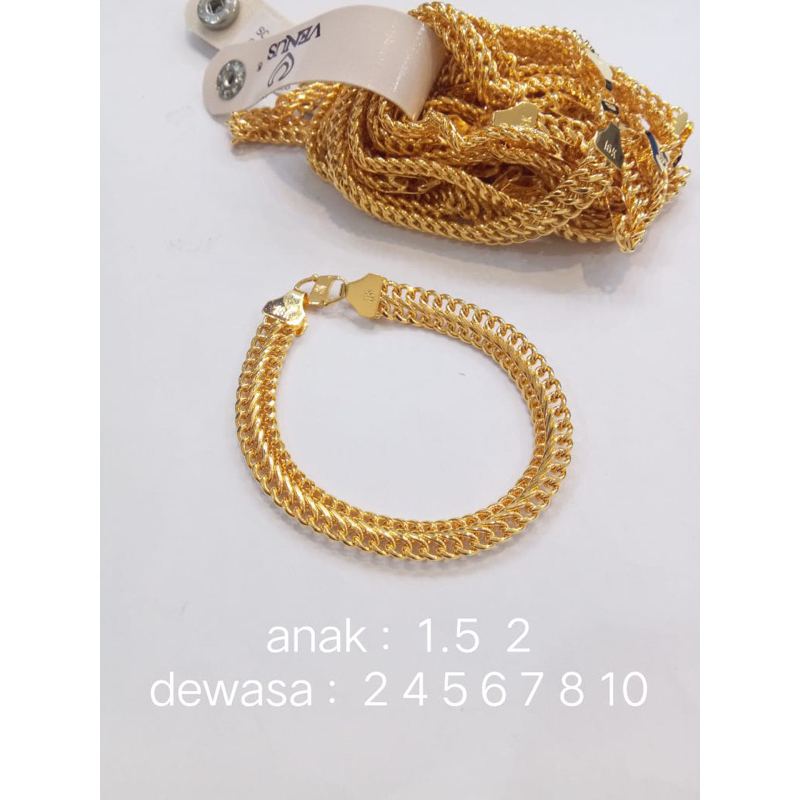 Kalung rantai tangan model holo super anak dan dewasa emas asli kadar 700 70% ubs surabaya super double  sisik naga cowok lebar