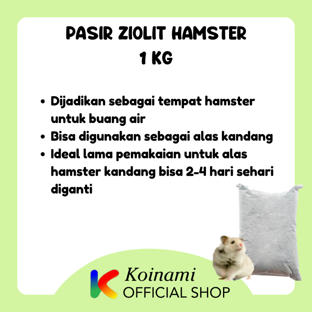 PASIR ziolit HAMSTER 1 kg / BATHING sand hamster / pasir zeolit hamster