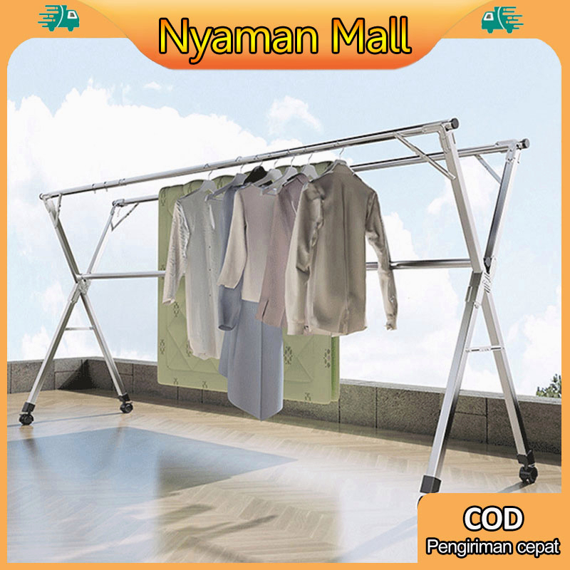 Nyaman Jemuran Baju Lipat Tekuk stainless steel/Jemuran/Jemuran Baju/Jemuran lipat/Jemuran Pakaian