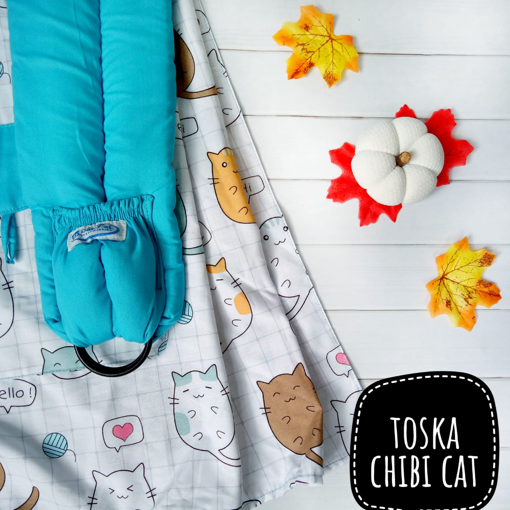 Gendongan Ring Sling Baby Al Tosca Chibi Cat - Gendongan Bayi Ring Sling