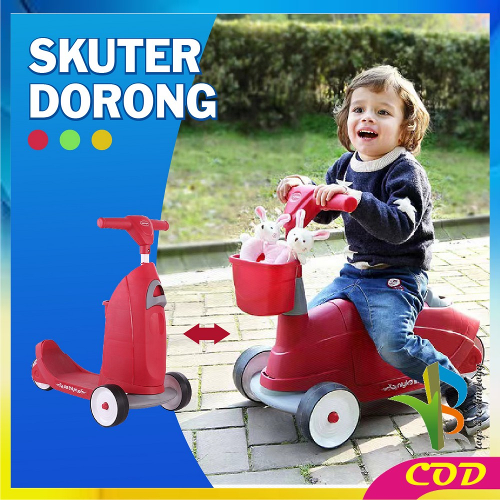 RB-M107 Mainan Anak Keseimbangan Skuter Dorong 2IN1 Maenan Mobil Mobilan Anak Dorong Scooter Duduk Anak