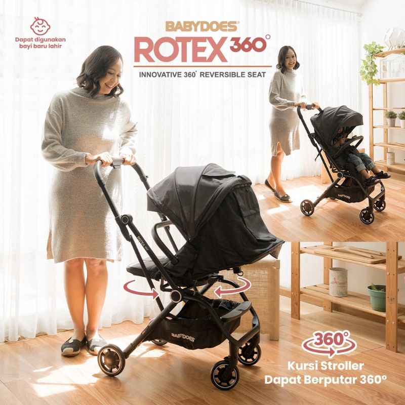 Stroller Babydoes Rotex 360° Ch 419 Innovative 360 Derajat Kereta Dorong Bayi Reversible Seat baby does