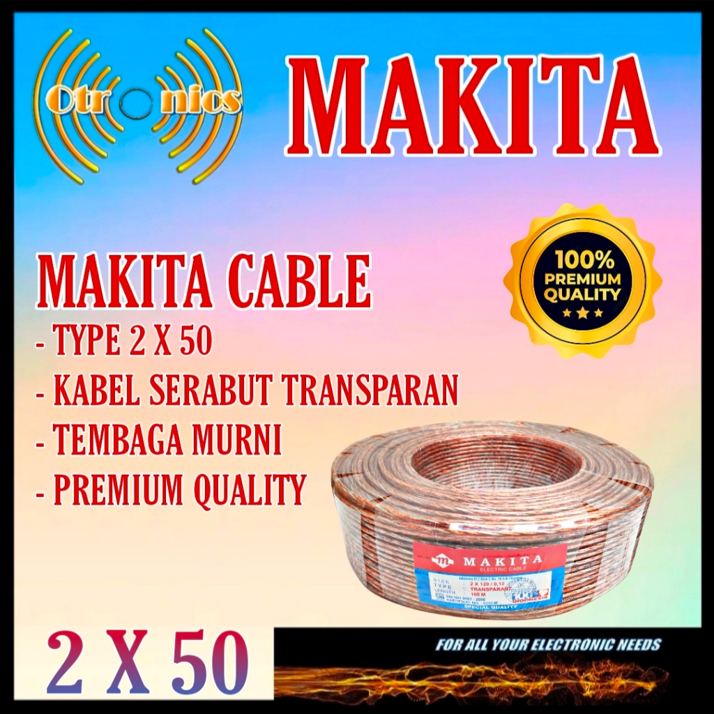 Kabel Speaker Makita 2x50 tembaga (permeter)