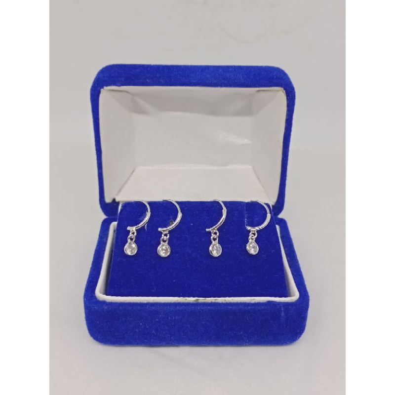 anting knip + gantungan mp / anting perak asli silver 925 lapis emas / anting fashion baby