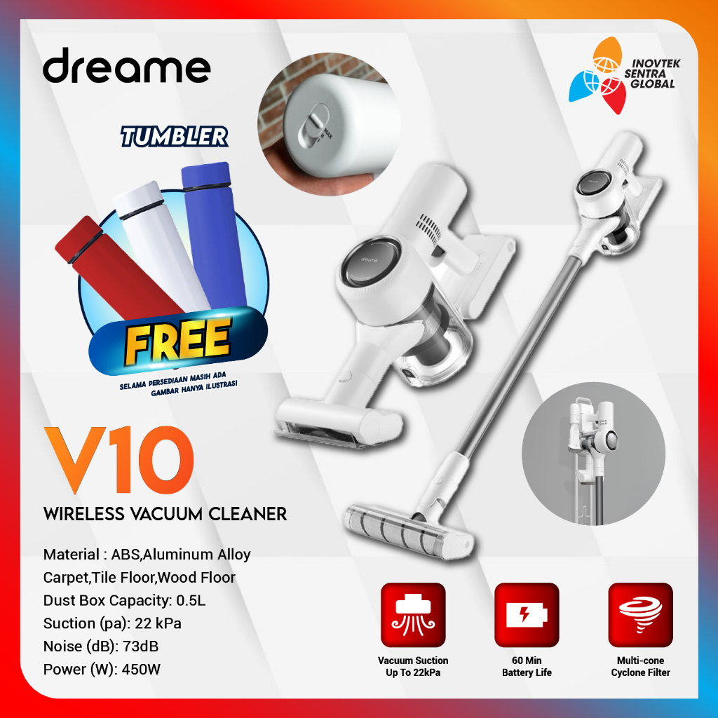 Dreame V10 Cordless Wireless Vacuum Cleaner - Penghisap Penyedot Debu