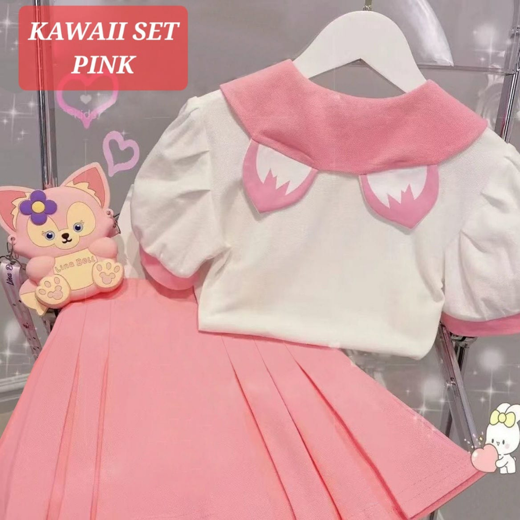 KAWAII SET BAJU SETELANA ANAK PEREMPUAN FASHION KOREA IMPORT SAILOR LUCU