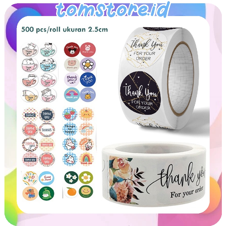 

TOMSTORE.ID 500 pcs Stiker Label Thank You For Your Order S058