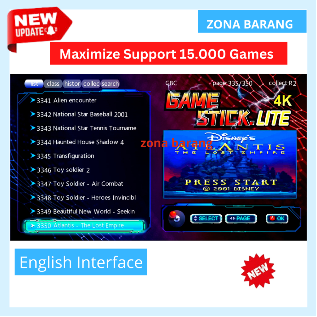 Mini 4K Stik Stick 3500 10.000 Game Games Retro Console Box Wireless Gamepad Nostalgia Gift Hadiah Untuk Game Hiburan Keluarga