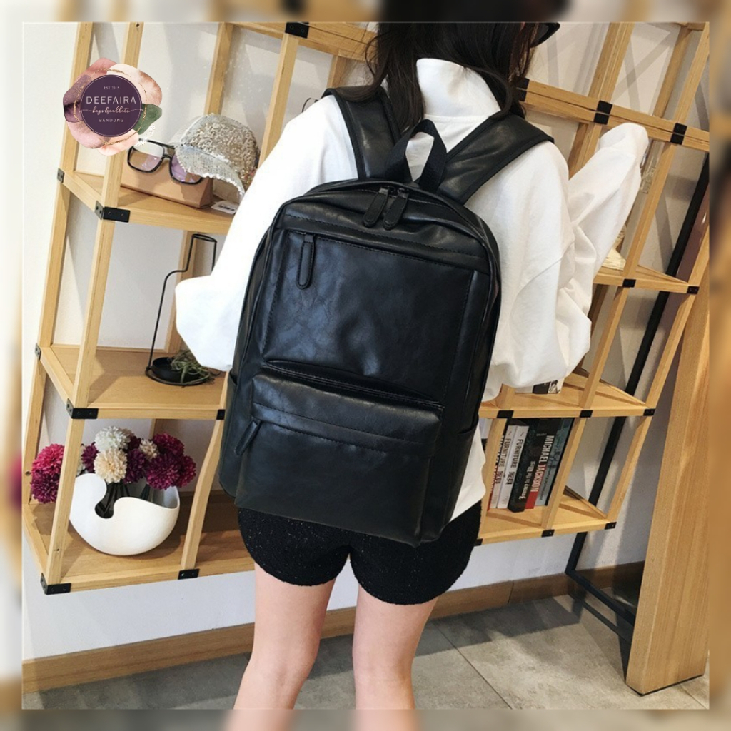 Tas Ransel Kulit Wanita Serbaguna Model V515 Rayy Gratis Botol Minum Cocok Untuk Sekolah Dan Kuliah