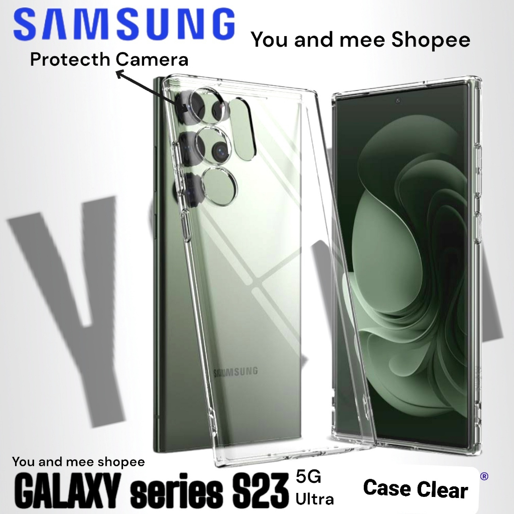 (SLIM) Softcase CLEAR Bumper ULTRA Samsung S23 5G&quot; S23+ S23 ULTRA Soft Case Silicone Casing Cover Galaxy Bening Transparant Transparent Tipis Bagus/ Karet Body Armor Premium/ Kondom Anti Glare Protecth Camera Protection Kamera Ori Original S23ULTRA Plus