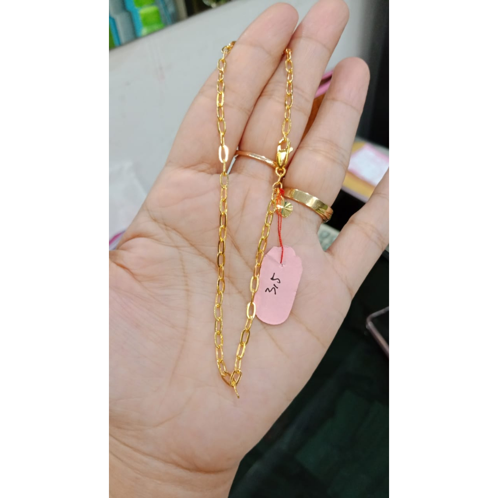 GELANG KAKI WANITA PERAK ASLI 925 DILAPIS EMAS PUTIH