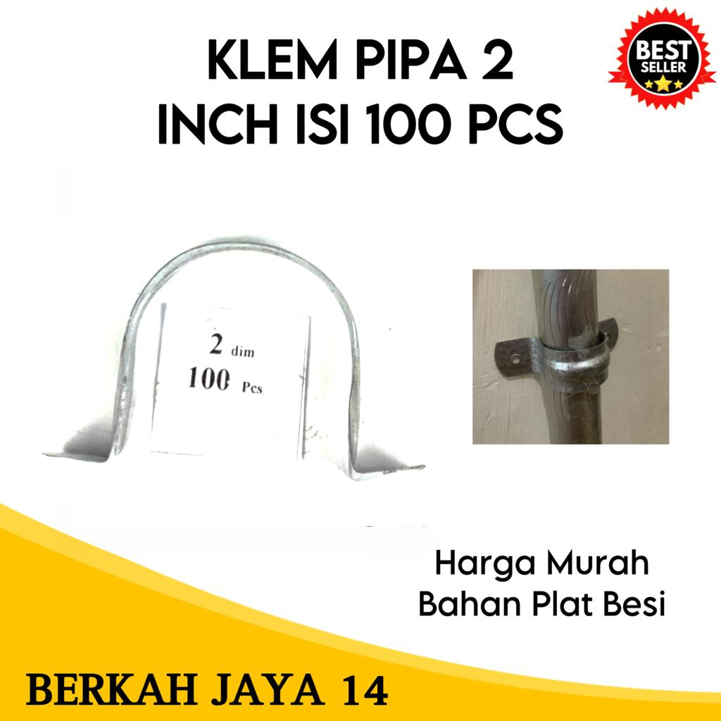 KLEM BESI PLAT PIPA UKURAN 2 INCH HARGA MURAH BARANG BERKUALITAS ISI 100 BIJI PER PACK TERLARIS