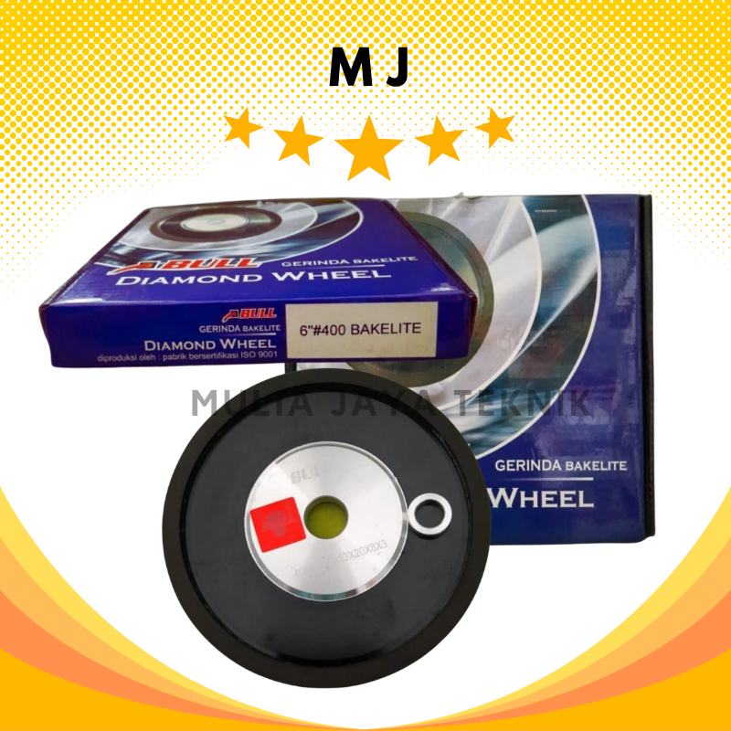 Diamond Asah Red 6 x 400 Bull Biru Bakelite / Diamond Asah 6" Grit 400 Bull Biru / Diamond Wheel TCT