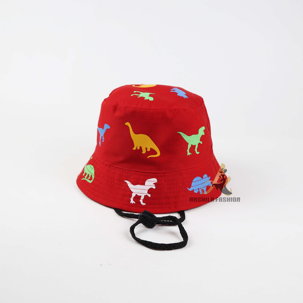 Topi Bucket Anak Peremuan Laki Laki Sablon Dino Banyak Part2