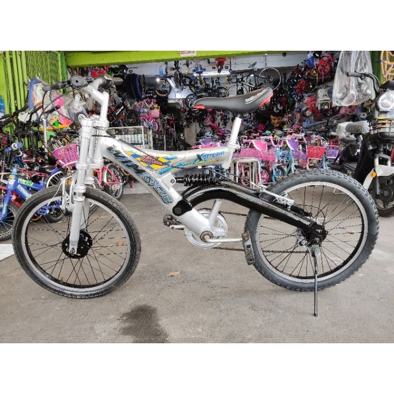 sepeda mtb 20 wimcycle xscream fullsusp 6 speed second