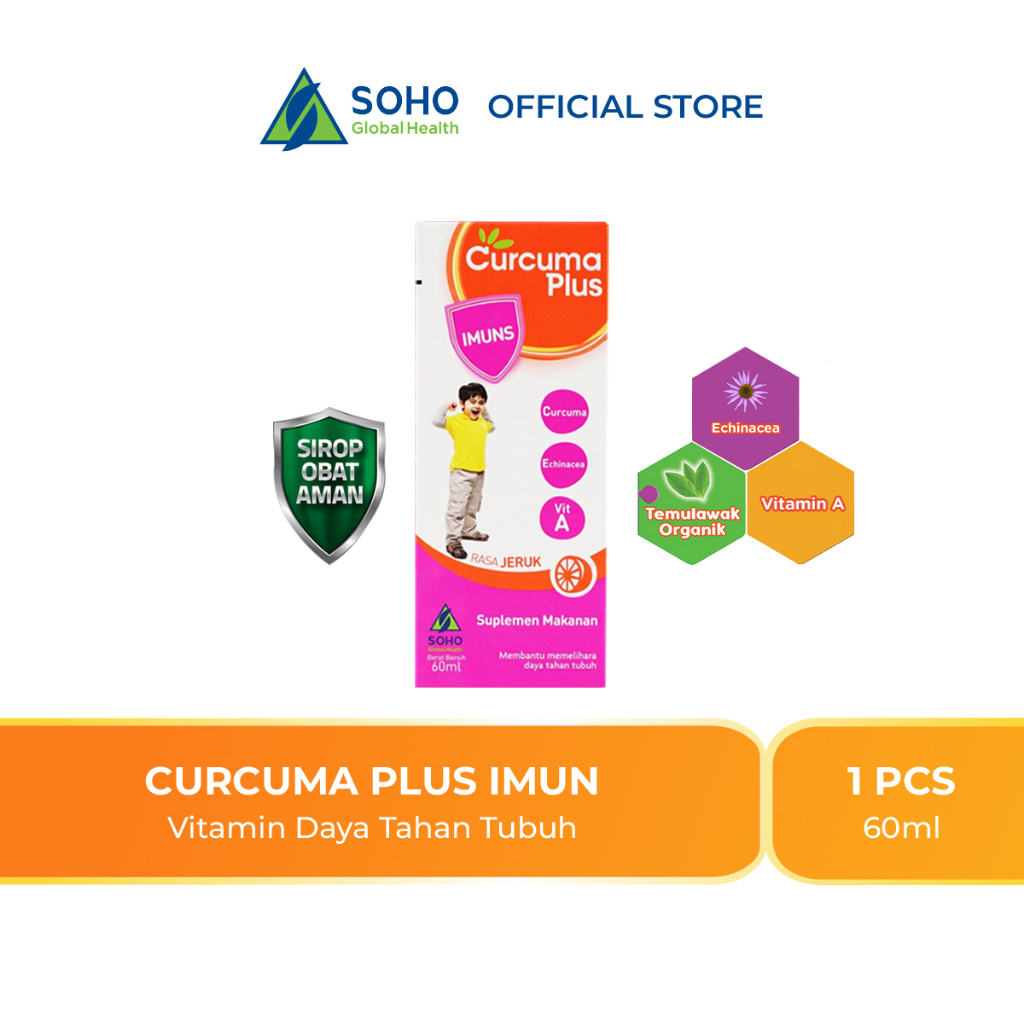 Curcuma Plus Imuns Multivitamin Anak Ekstrak Temulawak Rasa Jeruk 60ml