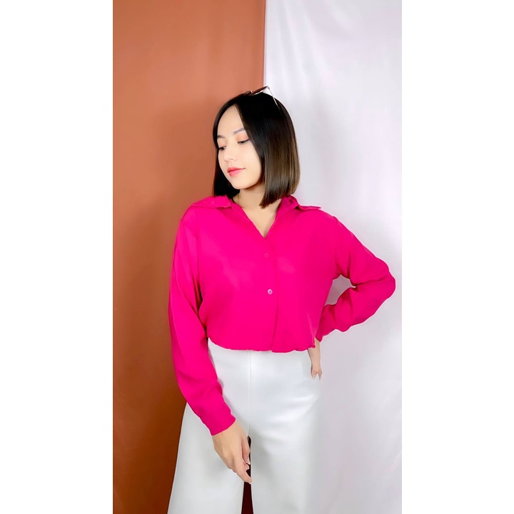 Long LEXA SAKURA / ATASAN KEMEJA CROP WANITA