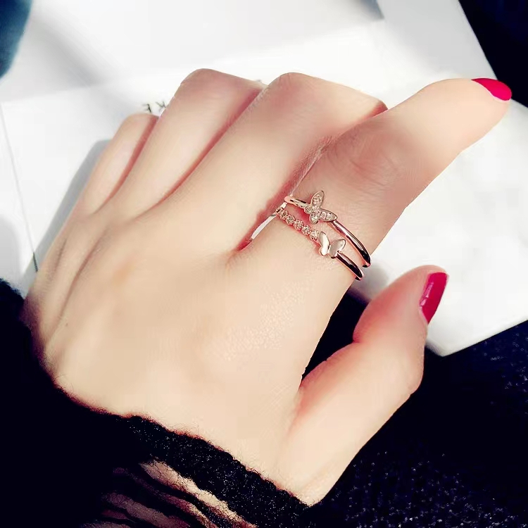 Terbaru Unik Cincin Wanita Permata Korea Pembukaan Sederhana Ring Perhiasan / Aksesoris Fashion