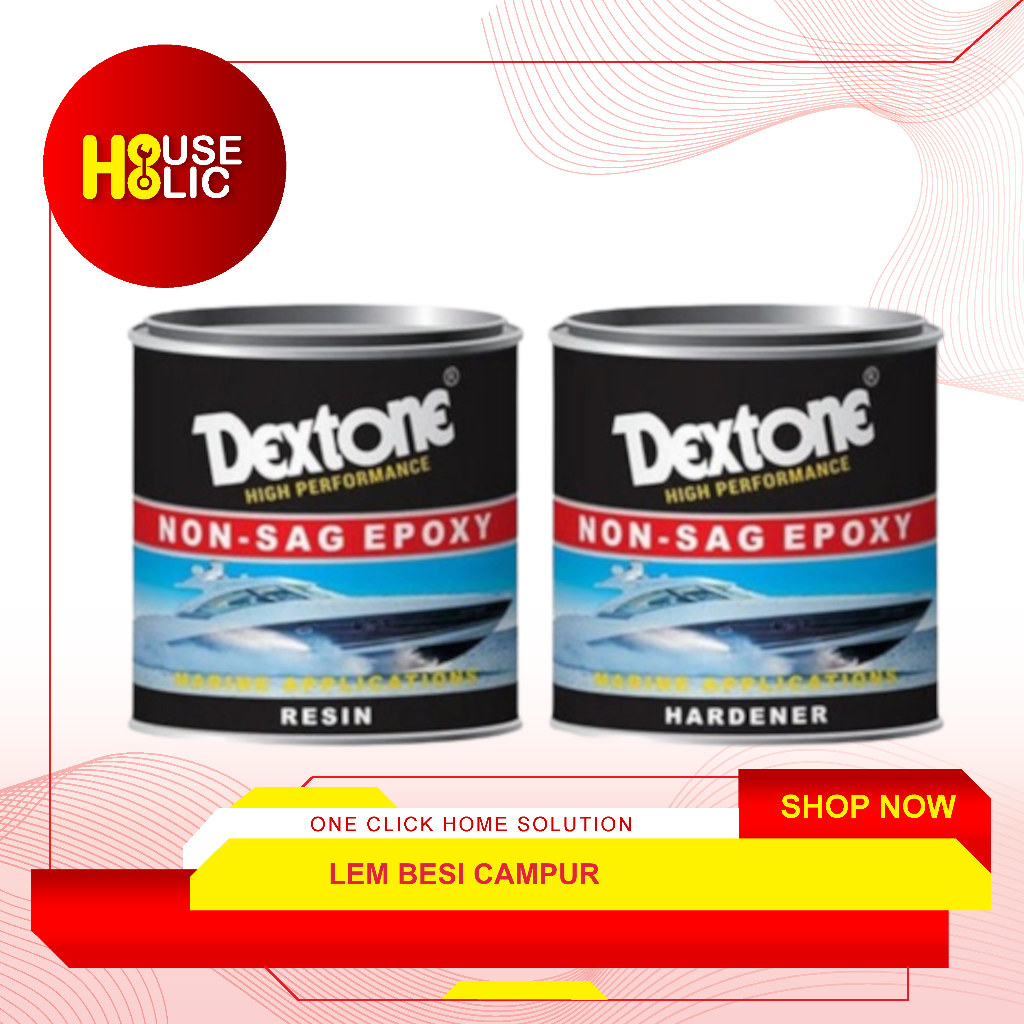 Dextone Non Sag Epoxy / Lem Besi Campur / Lem Kapal Keramik Kayu Perak