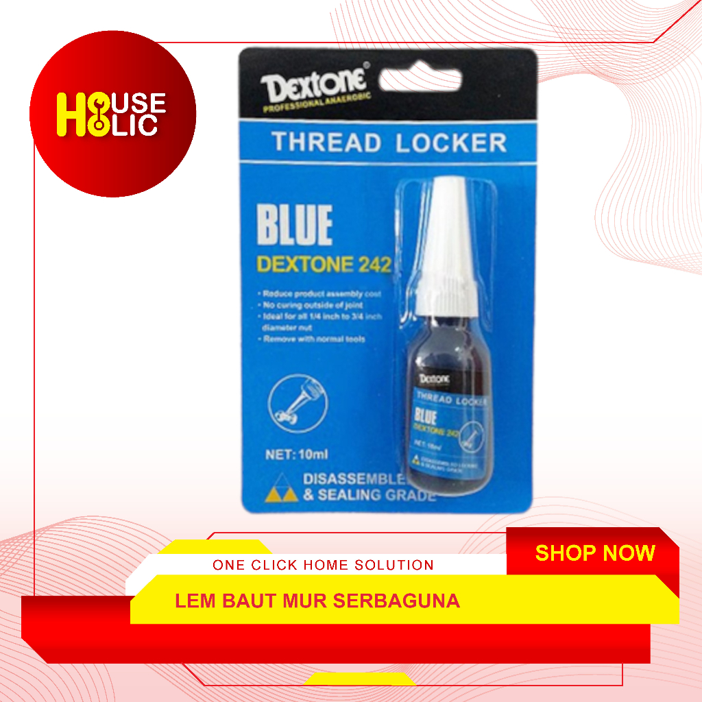 Dextone Blue Thread Locker / Lem Baut Mur Temporer / Lem Serbaguna