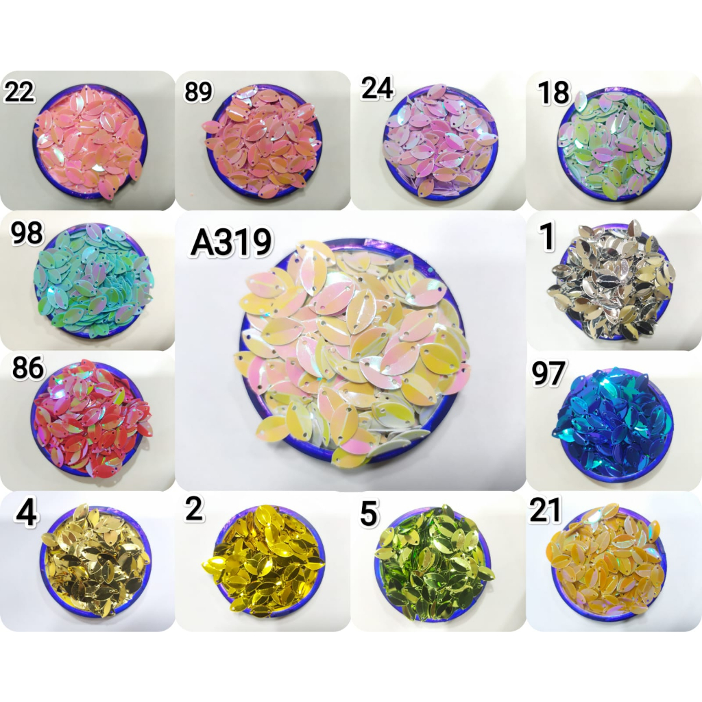 Payet/Sequin Mata Lipat 7x12 , 7x15 dan 9x15 [100 gr]