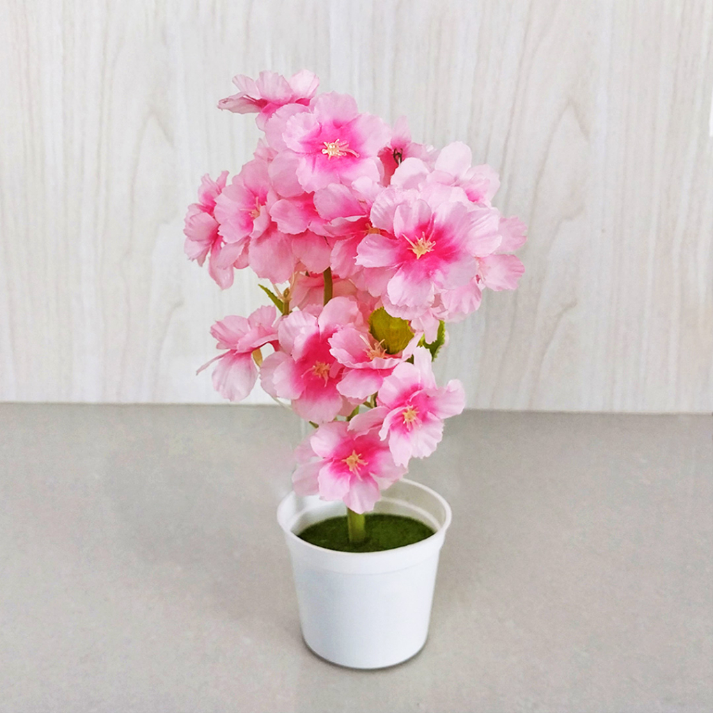 Tanaman Bunga Palsu Hiasan Ornamen Pot Bonsai Imitasi Dekorasi Ruangan Satu7an PBP111