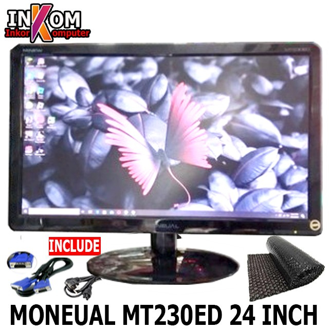 Monitor LED Moneual 24 Inch PC CCTV Plus Casing PC Komputer